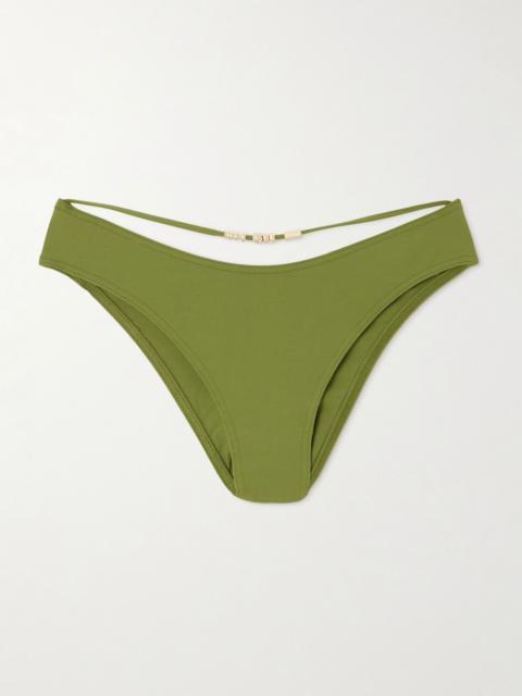 Lava cutout embellished bikini briefs Green