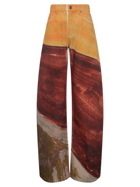 Amoret Barrel-leg Jean in Fire Multi Recycled Cotton Denim