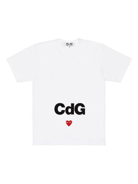 (WMNS) COMME des GARCONS PLAY x CDG Crossover Logo T-Shirt 'White' AE-T101-051-1