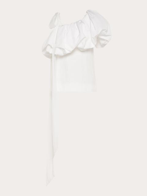 Micro-Faille One-Shoulder Top