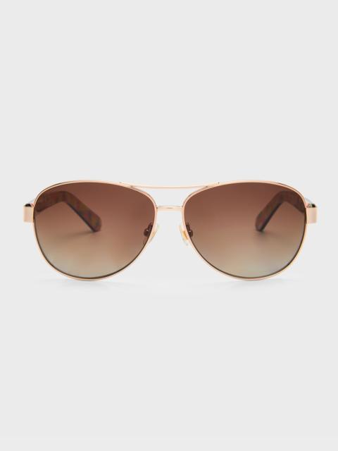 dalia stainless steel aviator sunglasses