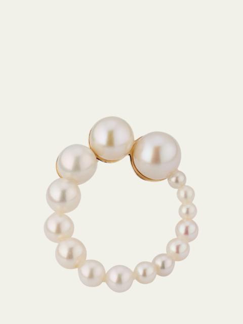 Petite Embrass de Perle Graduated Earring, Single, Left