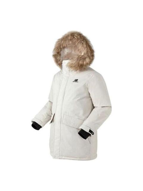New Balance Windproof Long Down Parka Jacket 'White' NBNPA43053-IV
