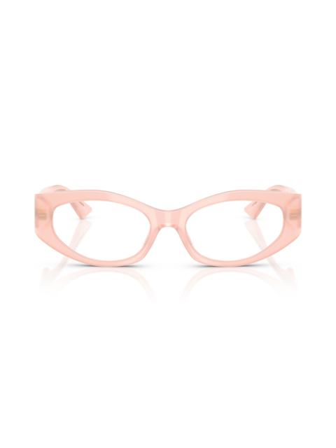 Versace 53mm Irregular Optical Glasses in Opal Pink at Nordstrom