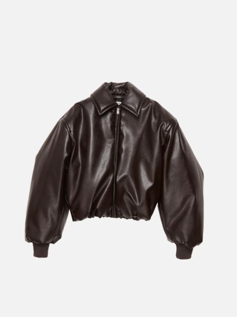 Faux leather bomber jacket - Chocolate brown