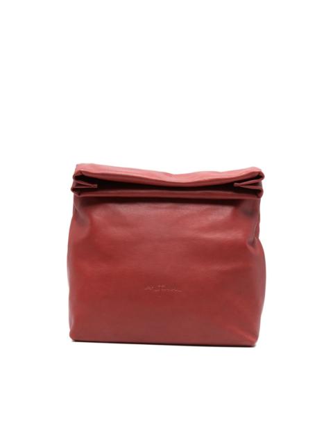 roll-top leather clutch bag