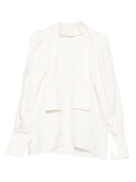 scarf-detail long-sleeved blouse