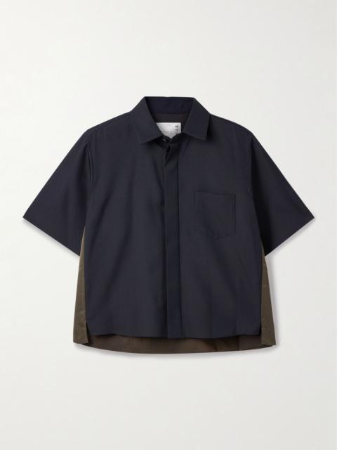 Crepe and shell shirt Navy