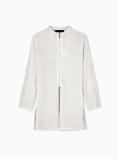 PLEATED VISCOSE BLEND KNIT JACKET