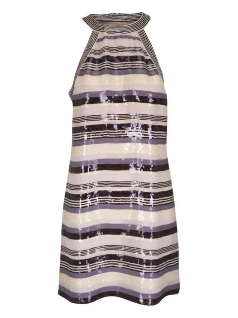 halter-neck sequin-embellishment mini dress