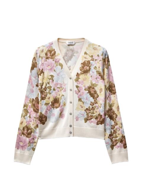 printed silk knit cardigan