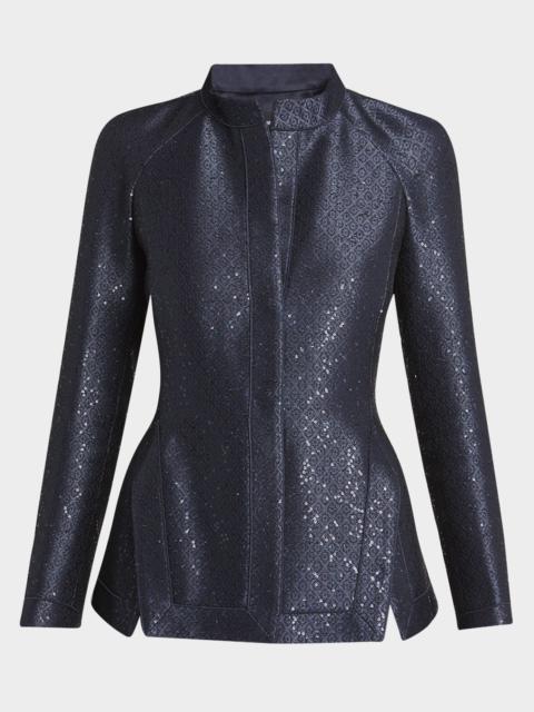 ジャケット GIORGIO ARMANI JACQUARD JACKET WITH SEQUINS GIORGIO ARMANI Sequin Jacquard Single-Breasted Evening