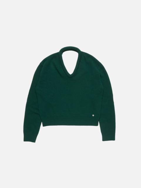 Wool knit with cut-out - Dark green