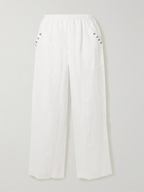 Washed-linen Wide-leg Pants