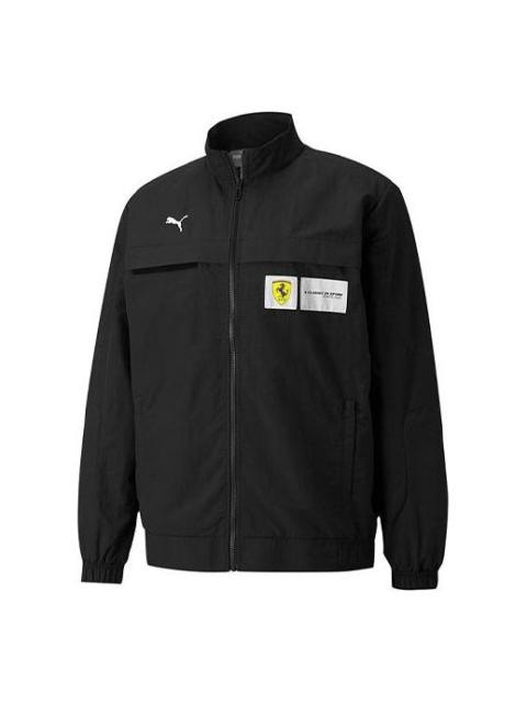 PUMA Ferrari Racing Series Logo Sports Stand Collar Jacket Black 531644-01