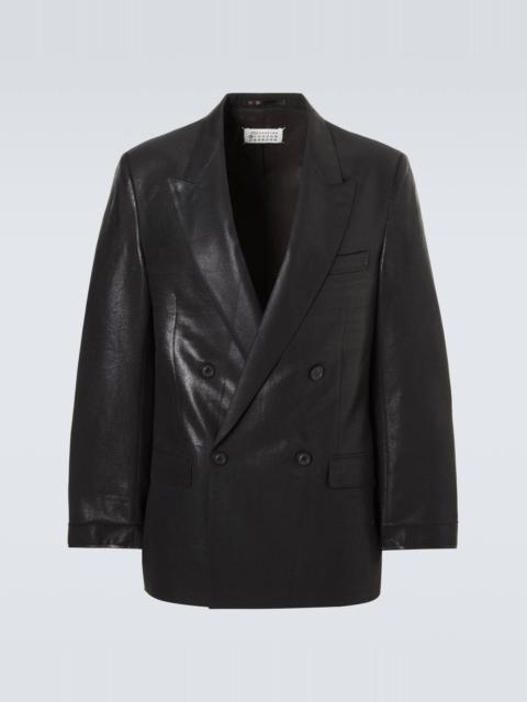 Double-breasted virgin wool blazer
