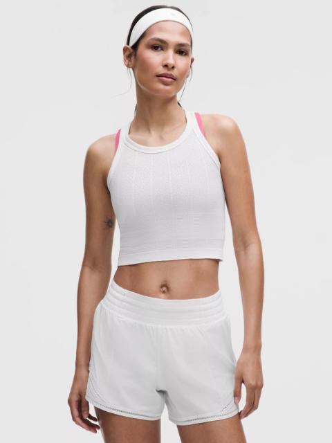 Swiftly Pointelle Cropped Racerback Tank Top