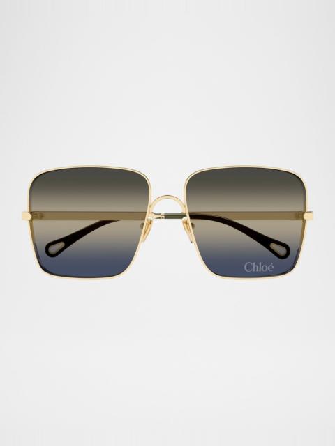 Aly Square Metal Sunglasses