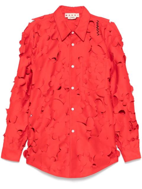 cut-out detail cotton shirt