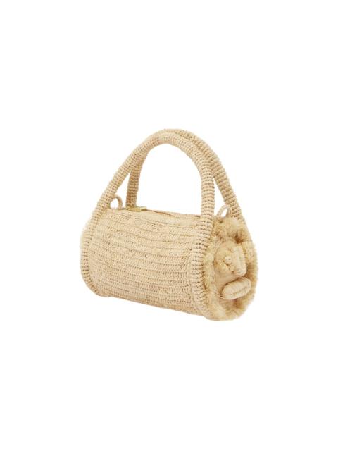 Sunlit Raffia Mini Barrel Bag