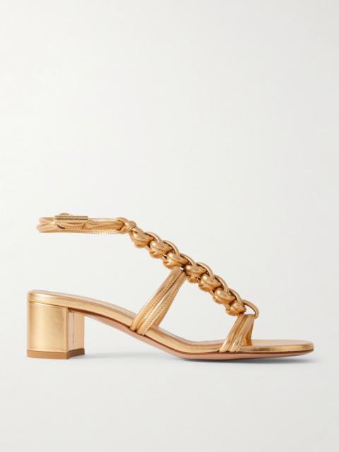 Capua 45 braided metallic leather sandals Gold