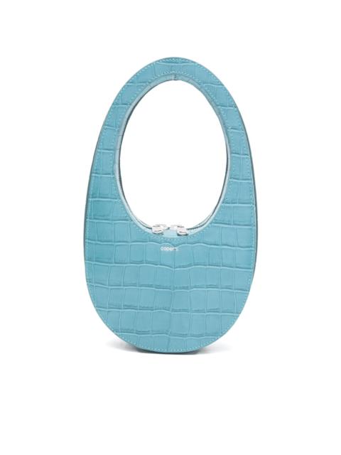 mini croc-effect zip tote bag