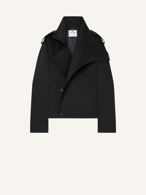 SHORT OBLIQUE TRENCH COAT