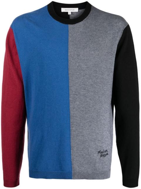 colour-block knitted jumper