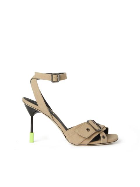 Sandal with "Iconic MSGM" heel with buckle and eyelets