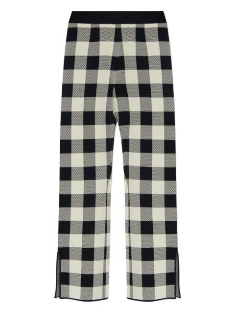 gingham-check cropped trousers