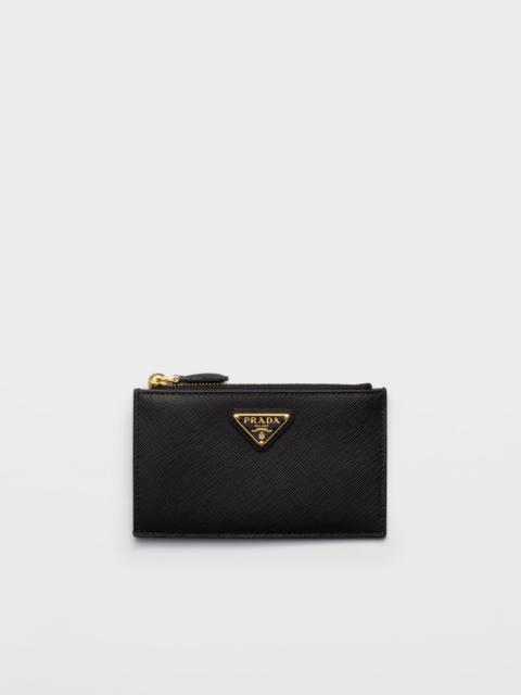 Printed Saffiano leather card holder