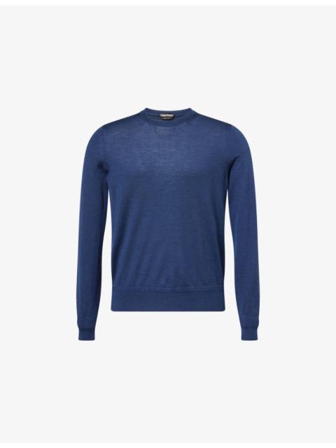Crew-Neck Regular-Fit Cashmere and Silk-Blend Jumper