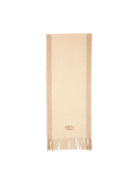 logo-embroidery fringed-edge scarf