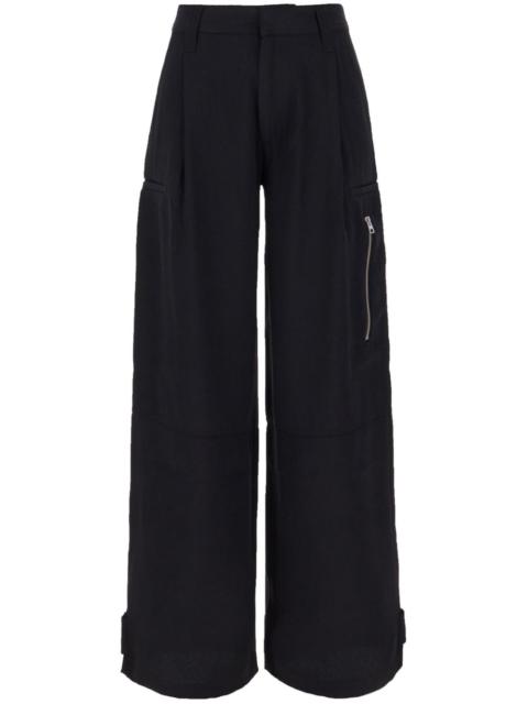low-rise multi-pockets palazzo trousers
