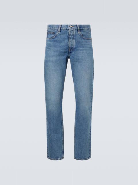 Mid-rise straight jeans