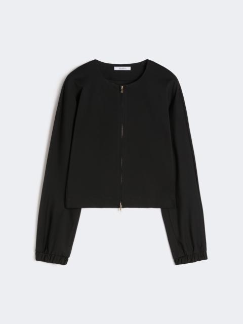Viscose jersey boxy jacket - BLACK