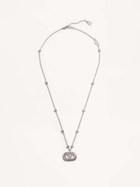 VLOGO SIGNATURE METAL NECKLACE WITH PEARLS AND SWAROVSKI® CRYSTALS