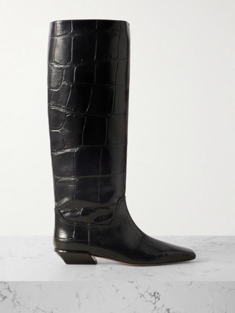 Bettina Croc-effect Leather Boots