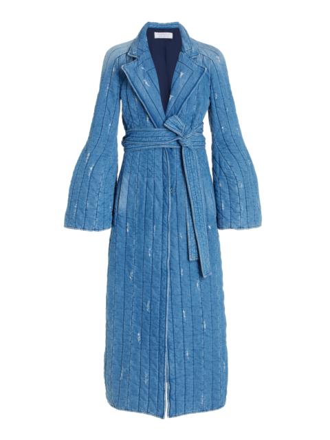 Dalloway Coat in Light Blue Denim Recycled Cotton Linen