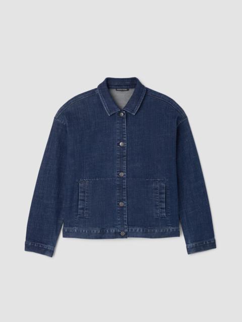 Cotton Stretch Denim Classic Collar Jacket