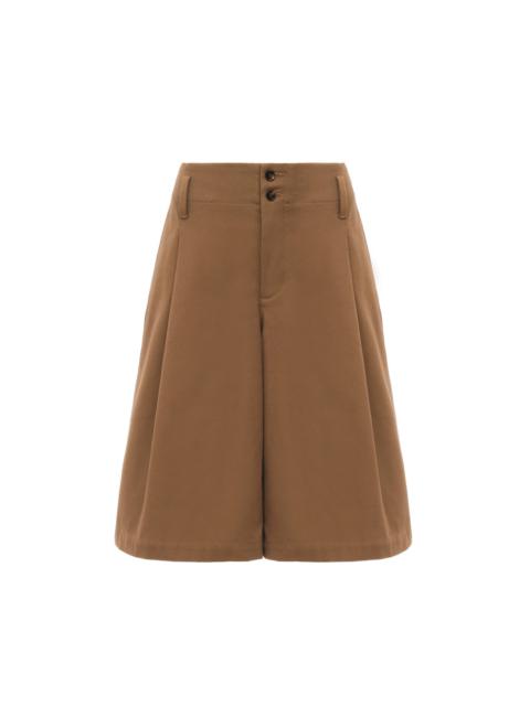 HIGH-RISE WIDE-LEG BERMUDA SHORTS IN COTTON