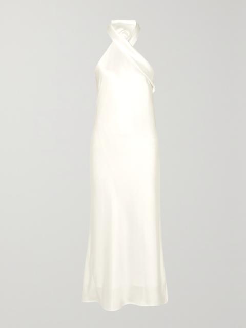 Pandora Satin Halterneck Midi Dress
