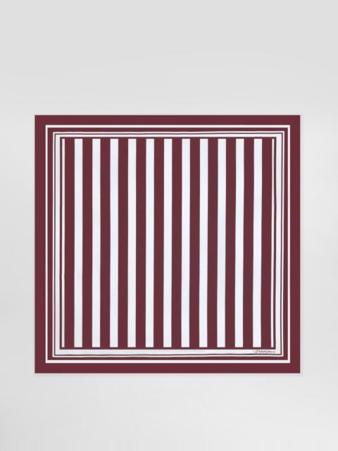 Striped-print silk twill foulard (70 x 70)