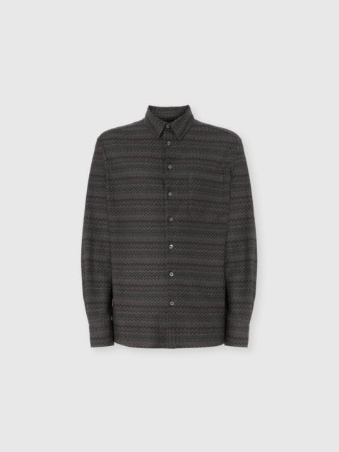 Shirt with Micro Zigzag Tone on Tone