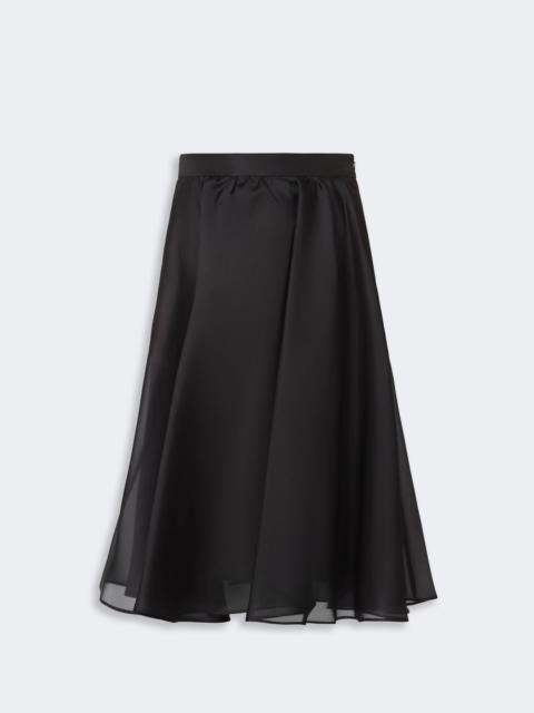 Silk circle skirt - BLACK