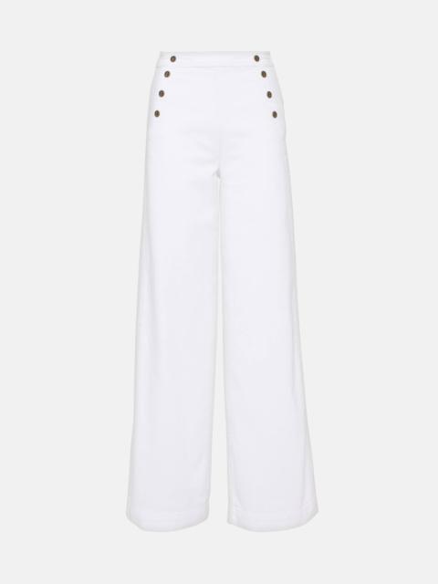 High-rise wide-leg pants