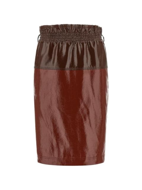 colourblock paper-bag skirt
