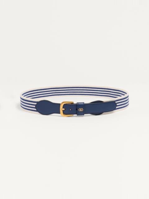 VLOGO SIGNATURE BELT IN RIBBON AND CALFSKIN 35 MM
