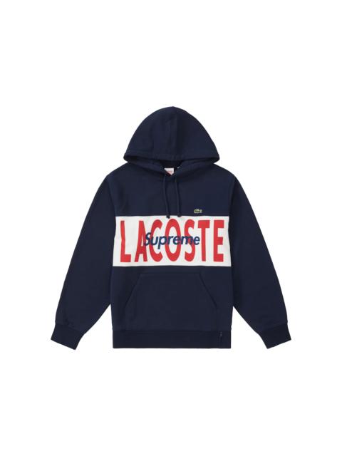 Supreme LACOSTE Logo Panel Hooded Sweatshirt Navy