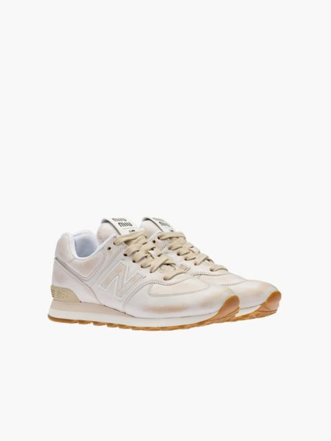 New Balance 574 x Miu Miu vintage-effect nappa leather sneakers
